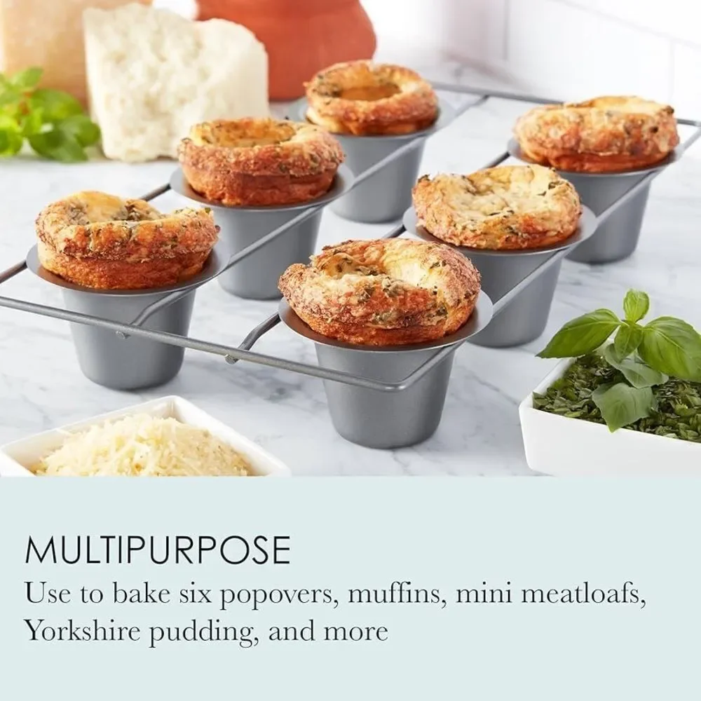 Chicago six set connected nonstick muffin popover pans three available